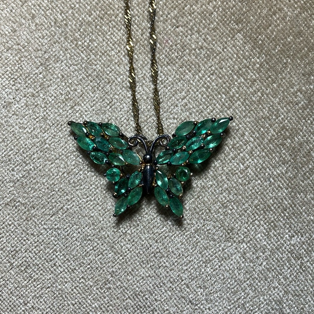 Green Butterfly gold chain